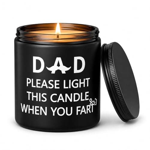 Funny Dad Birthday Gifts, 3.5oz Sandalwood Scented Soy Wax Candle, Humorous Fathers Day Birthday Gifts from Daughter Son Candle Presents for Dad