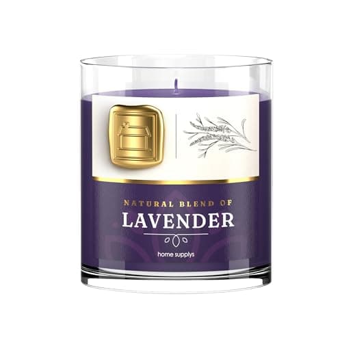Large Lavender Candle - Deep Sleep Candle Gift for Women & Men with Lid - Perfect Nights Sleep - Relaxing Scent Long Burn Time with Lavender, Chamomile, Jasmine, Lily & Pine (300g/60hr)