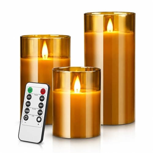Flickering Flame LED Pillar Candle Set of 3