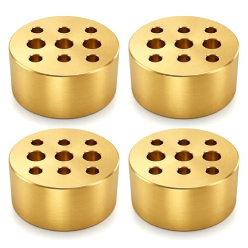 4 Pack Incense Cone Holders, Brass Incense Holder, Burner Stick Holder with 9 Holes, Incenses Stand Base For Yoga Spa Room Home Office(Gold)