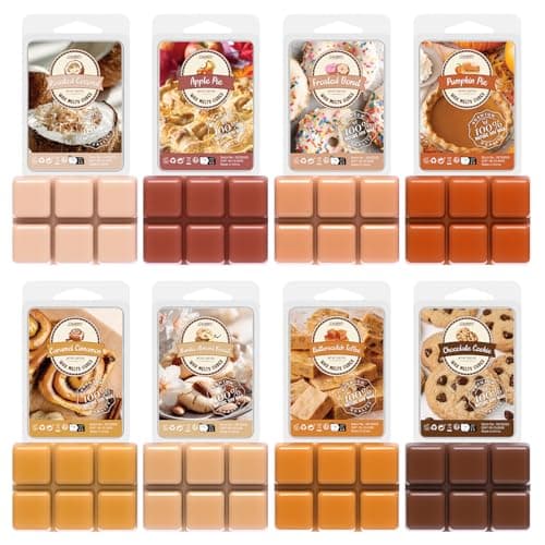 SALUBRITO Bakery Wax Melts, Sweet & Strong Scented Candle Gift Set, 8 x 71g, Natural & Long Lasting, Soy Wax Set for Women, Aroma Wax Cubes for Christmas, Birthday, Holiday, Autumn