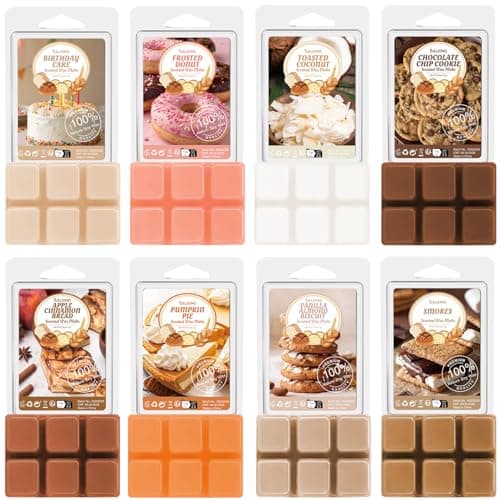 SALKING Bakery Scented Wax Melts, Plant Based Natural Wax Melts, Strong Fragrance, Long Lasting Premium Soy Wax melts, Colored Wax Melts Tarts - 8 Pack