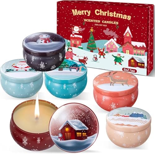 6 Pack Christmas Soy Wax Scented Candles