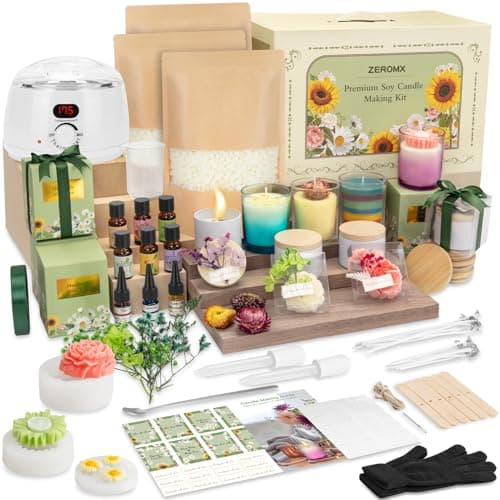 ZEROMX Candle Making Kits for Adults Beginners with Electric Wax Melter Pot