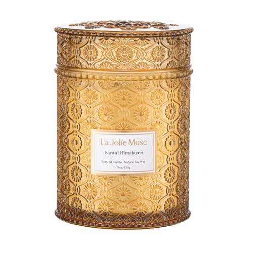 LA Jolie Muse Santal Himalayen Scented Candles for Home, 19 oz Natural Soy