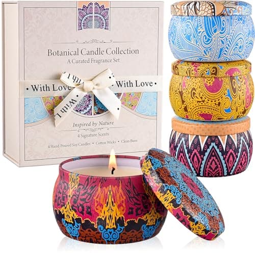 YMing Scented Candles Gift Set 5.65 oz Each Soy Wax Tins in Gift Box