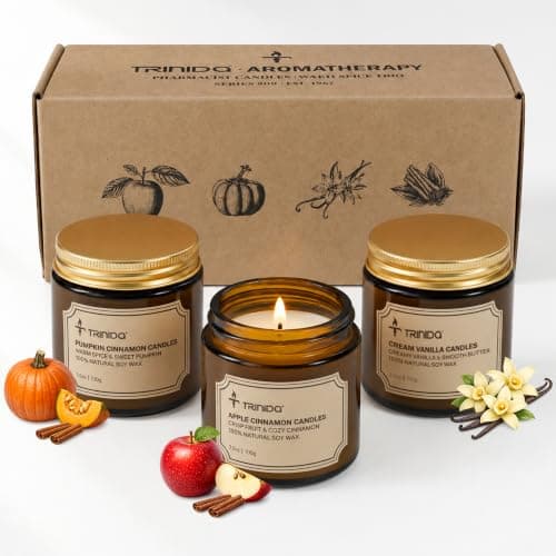 Pumpkin Cinnamon & Apple Cinnamon & Vanilla Soy Candle, 3.5oz