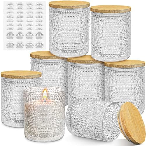 8 Set Glass Candle Making Jars, 240 ml Empty Candle Containers Bulk