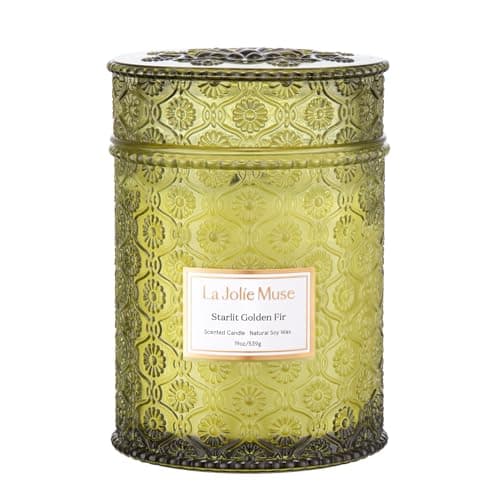 LA Jolie Muse Starlit Fir Pine Scented Candles for Home,19 oz Natural Soy