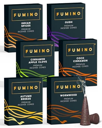 Incense Cones Fireside & Frost 90 Pack 6 Scents - Handmade Natural