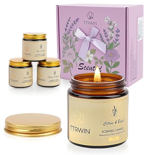 TTRWIN Scented Candles Gift Set for Women, 4 Pick Natural Soy Candles