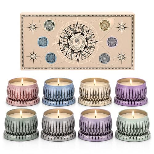 Candles Gift Set for Women, 8 Packs 70g Candle Set, Soy Scented Candles, Aromatherapy Candle for Meditation Yoga, Ideal Gift for Birthday