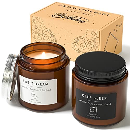 Birthday Gifts for Women, BOYUJK Sleep Candles Gifts for Women, Lavender Scented Candles, Anxiety Gift Set, Lavender Promotes Sleep, Chamomile Relieves Stress, Relaxation Gifts for
