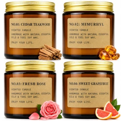 Scented Candles Gifts for Women, 4 Pack Aromatherapy Candle Set, Soy Wax