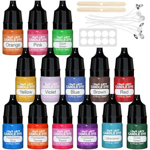 HOMY ARTY Candle Dye - 14 Vivid Colours Liquid Candle Dye for Soy Wax
