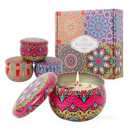 Scented Candles Gift Set Aromatherapy Candles for Home Soy Non Toxic Candles for Women Luxury Valentines Gift Candles for Bathroom Bedroom