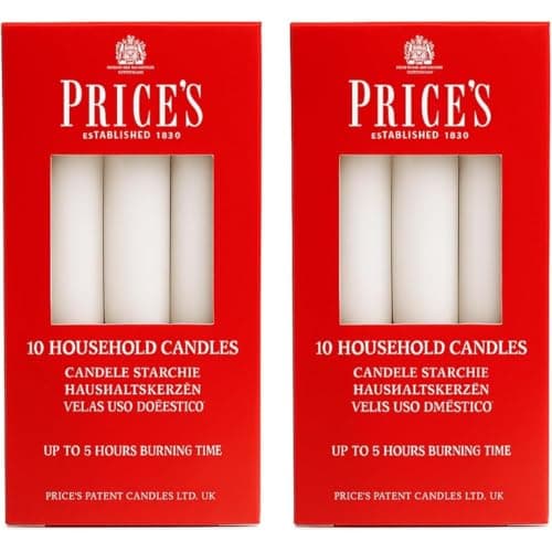 Household Candles Pack of 20 | Long Burning Unscented White Candles | Drip Resistant, Clean Burning, Ideal for Power Cuts, Dining & Emergency Use