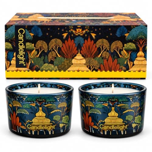 Kashmir Pear & Fig Scented Candle Gift Set of 2 – Luxury Glass Jar Candles | 20-Hour Burn Time | Premium Home Fragrance for Birthdays, Anniversaries & Décor