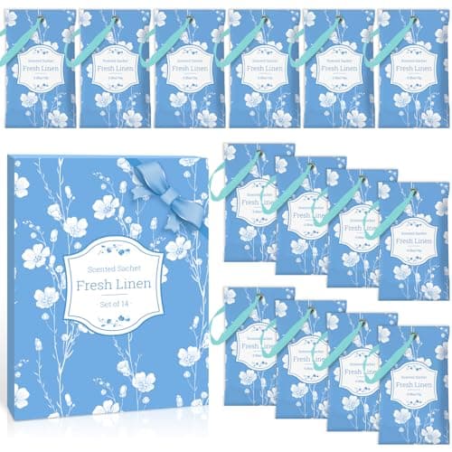 Scent-Hi Fresh Linen Wardrobe Fresheners, 14 Pack Scented Wardrobe Sachets