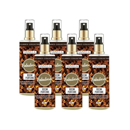 Fabulosa Room Spray Fragrance Perfume, Odour Removing Room Freshener Spray, Fragranced Perfume Air Freshener, 250ml, 6 Pack, Vanilla