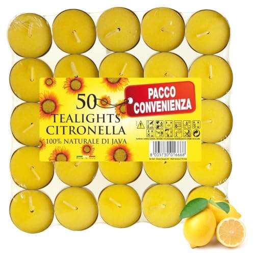 Price's Candles Citronella Scented Tealights | Protects from Unwanted Flies & Insects | Pack of 50