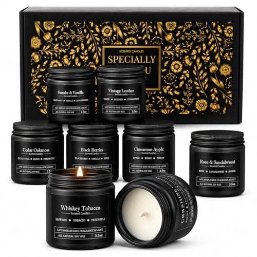 Men's Scented Candle Gift Set, 8 Pack