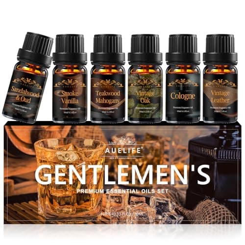 Auelife Men Essential Oils Set for Diffusers for Home, 6x10ml Fragrance Oil