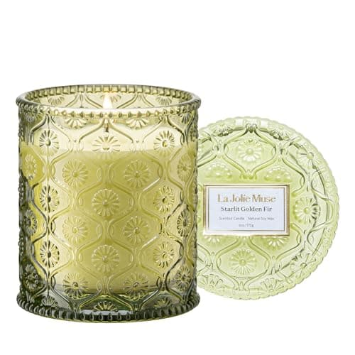 LA Jolie Muse Starlit Fir Pine Scented Candles for Home, Soy Wax 40 Hrs