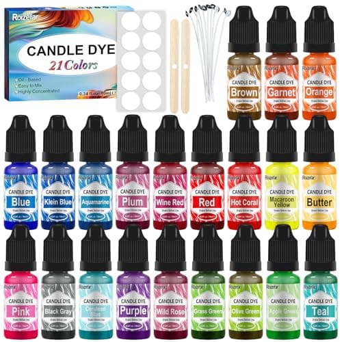 Roizefar Candle Dye, 21 Colours Liquid Candle Colour Dye for Soy Wax