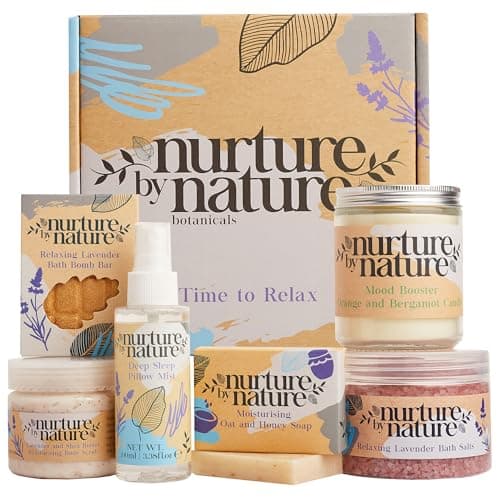 Nurture by Nature Pamper Gifts for Women - Bath Set, At Home Spa Kit