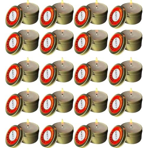 20PCS Emergencys Candle Bulk, 26-30 Hours Long Burning Survival Candles, Windproof Unscented Disaster Candles for Power Outages, Outdoor Activities