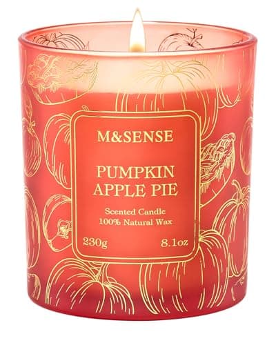 M&SENSE Pumpkin Apple Pie Candle, 230g Natural Soy Wax