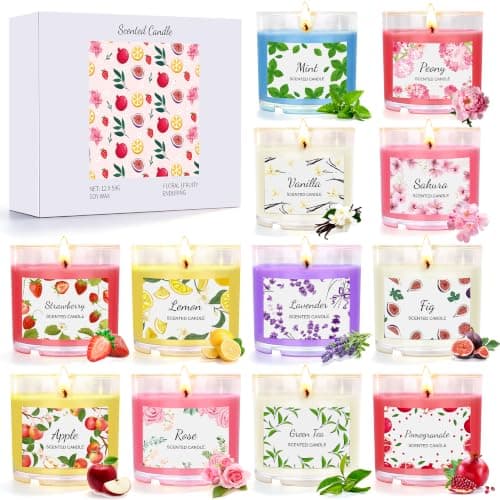 12PCs 2.5OZ Natural Soy Wax Scented Candles Gift Set