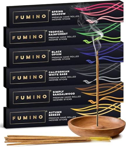 Incense Sticks 84 Pack 6 Scents - Natural Handmade Low-Smoke, 25-Min Burn