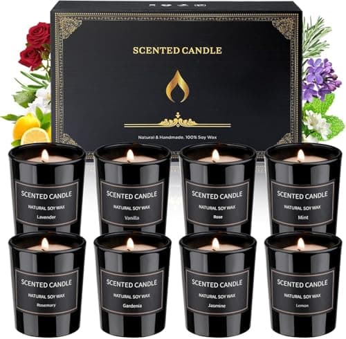 Christmas Scented Candles Gifts for Women, 8 Pack 3.4 Oz Candle Set, Natural Soy Wax, Aromatherapy Candles for Birthday, Gifts for Christmas