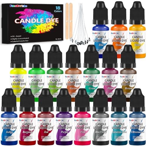 FansArriche Candle Dye - 18 Colors Liquid Oil-Based Dye for Candle Wax