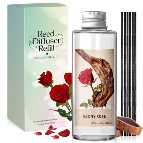 Scent-Hi Ebony Rose Reed Diffuser Refill 200ml with 6 Rattan Stick