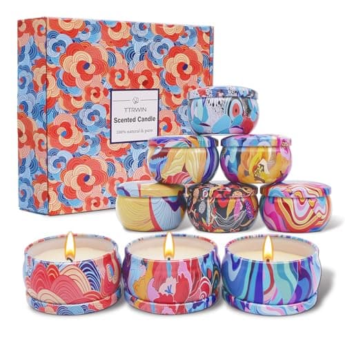 TTRWIN Scented Candles Gift Set, 9Pcs Natural Soy Wax Candle, Small Candles