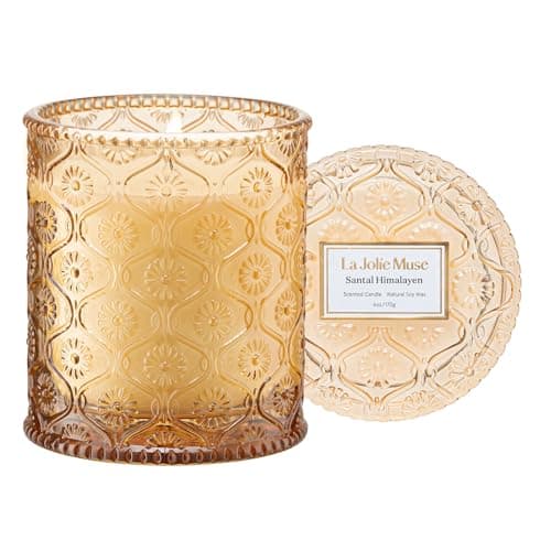 LA Jolie Muse Santal Himalayen Scented Candles for Home, Natural Soy 40 Hrs
