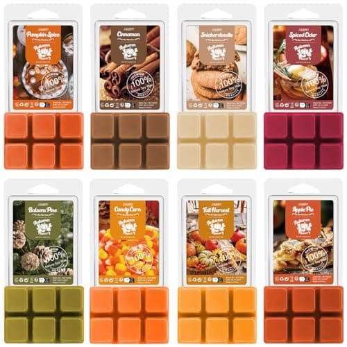SALUBRITO Autumn Wax Melts, Strong Scented Candle Gift Set, 8 x 71g, Natural & Long Lasting, Soy Wax Set for Women, Aroma Wax Cubes for Halloween, Birthday, Thanksgiving