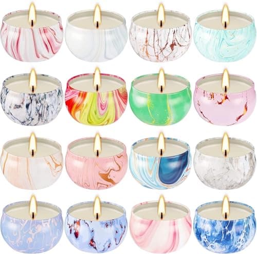 LIVEN 16 Pack Scented Candles Gifts Set Soy Wax Travel Tin Jar Candles for Home 2.5 OZ for Mom for Christmas, Birthday, Thanksgiving, Mother's Day