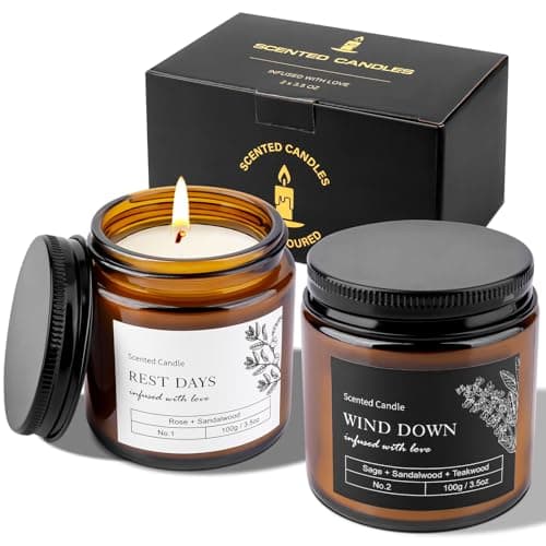 Scented Candles Gift for Women Men, Sleep Candles Gift for Anxiety Relief & Promotes Sleep, Natural Soy Wax Aromatherapy Candle, Ideal Gifts for Teacher Birthday, Anniversary Bath Relaxation