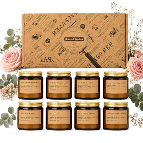 Scented Candles for Women, 8 Pack Soy Wax Aromatherapy Candle Gift Set, 8 Scented Candles for Home and Relaxation, Birthday, Christmas and Mother's Day for Mum and Her, Up to 200 Hours