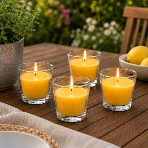 4 Citronella Fragrance Candles, 25H Burn Time