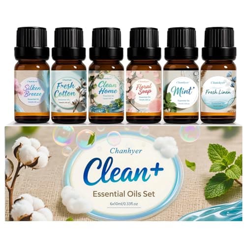 Chanhyer Clean Essential Oils Set for Diffusers for Home 6 x 10 ml