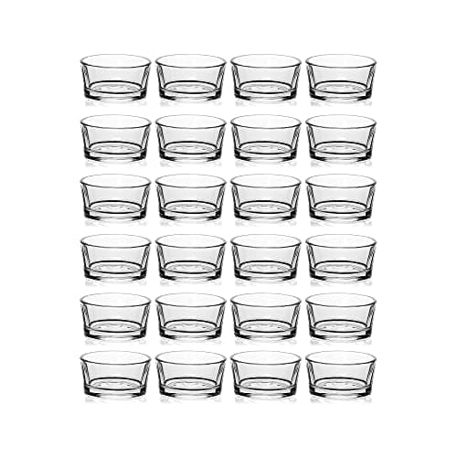 Zuvo Tealight Candle Holders 24 Pack, Clear Glass Tealight Holder Set