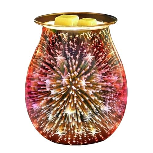 DICIMI Electric Wax Melt Burner - 3D Starburst Aroma Lamp & Oil Burner with Adjustable Night Light, Flameless Wax Melts Warmer for Home, Office, Gifts UK