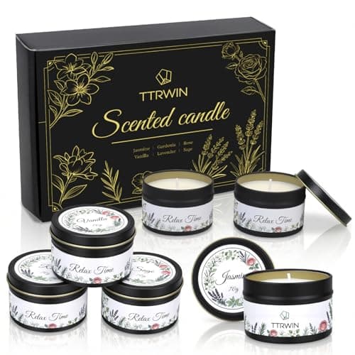 TTRWIN Scented Candles Gift Set for Women, 6 Natural Soy Wax Candles