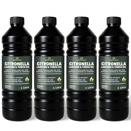 CUQOO Citronella Oil 4 Pack 1L | Garden Burner Outdoor Torch Lantern Oil