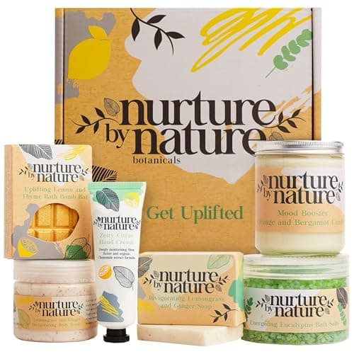 Nurture by Nature Pamper Gifts for Women - Vegan Spa Set, Bath Hamper